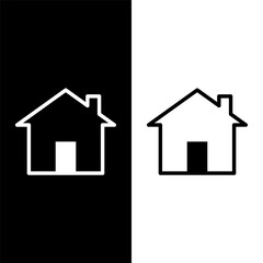 black and white house icon