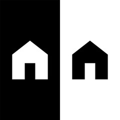 black and white house icon