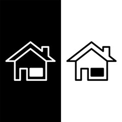 black and white house icon