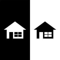 black and white house icon