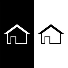 black and white house icon