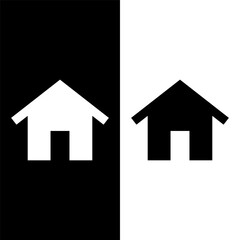 black and white house icon