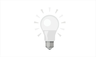 LED White light bulb icon on white