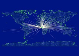 Vibrant, detailed map for Gabon emphasizing export, technology, trade and innovation. Ideal for businesses, entrepreneurs. Enhance presentations and marketing materials.