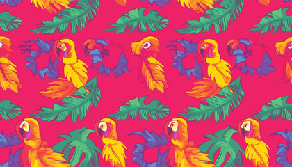 Seamless Colorful Birds Pattern. Seamless pattern of birds in colorful style. Add color to your digital project with our pattern!
