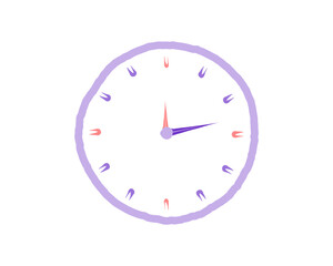 Minimal and colorful customizable flat clock illustration. Abstract clock icon.