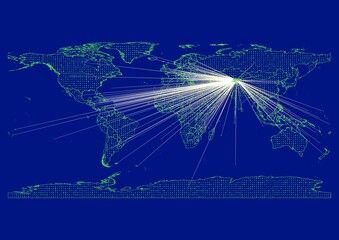Vibrant, detailed map for Kyrgyzstan emphasizing export, technology, trade and innovation. Ideal for businesses, entrepreneurs. Enhance presentations and marketing materials.