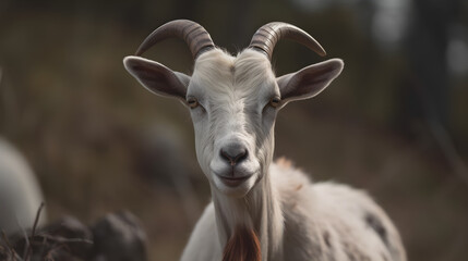 Goat portrait in natural habitat 