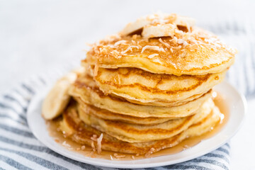 Coconut banana pancakes