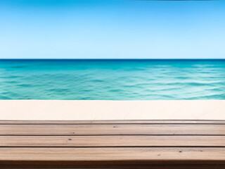Fototapeta premium wooden pier on the beach generated Ai 