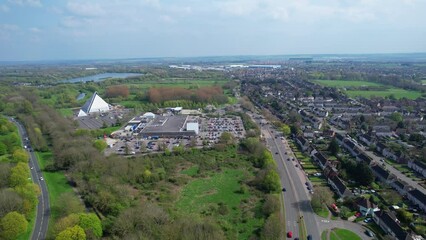 Aerial Footage of Historical Bedford City of England, April 23rd, 2023