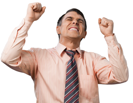 Angry Businessman Shaking Fists - Isolated