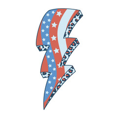 Stars and Stripes lightning bolt design with leopard. Design for celebrating 4th of july Independence Day of USA	
