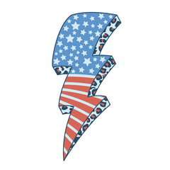 Stars and Stripes lightning bolt design with leopard. Design for celebrating 4th of july Independence Day of USA	
