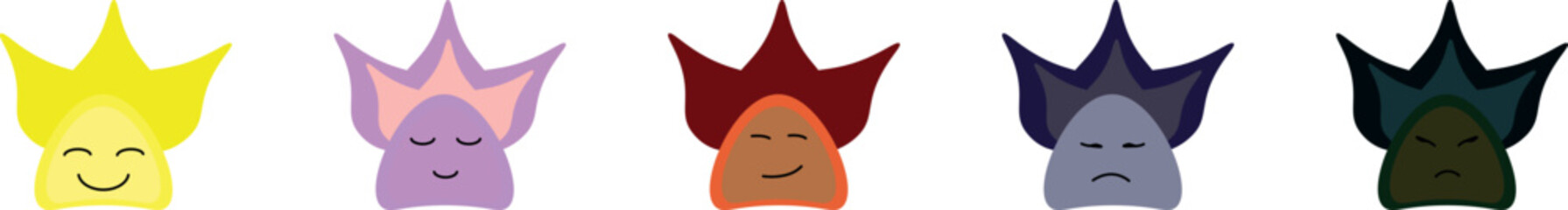 set of colorful emotion badges	