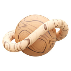 abstract shape wood 3d render illustration icon