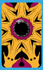 Tarot card back design. Ouroboros, serpent or dragon eating its own tail. Reverse side