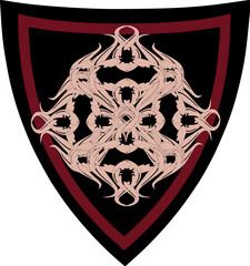 Totem Charm. Scandinavian pattern. Coat of arms, emblem, shield, tattoo design