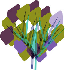 Abstract geometric tree, spring, logo