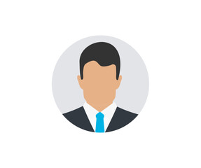 Businessman. User profile icon. Business Leader. Profile picture, portrait. User member, People icon in flat style. Circle button with avatar photo silhouette vector design and illustration.
