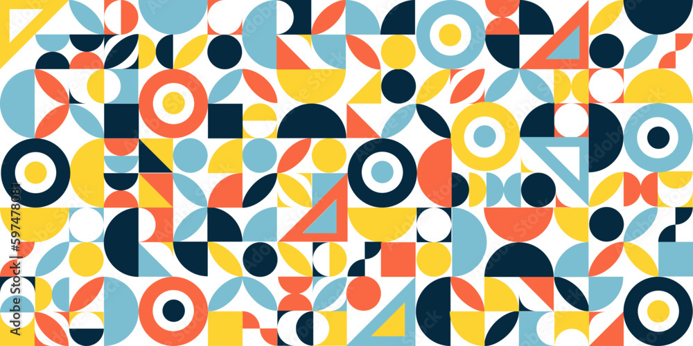 Poster geometry minimalistic artwork poster with simple shape and figure. abstract vector pattern design in