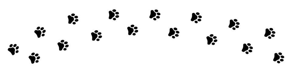 Fototapeta na wymiar Paw dog. Foot trail. Leg dog or cat. Simple illustration of puppy leg.