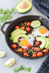 Avocado & black bean eggs