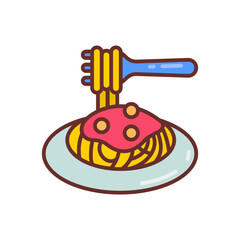 Pasta icon in vector. Illustration