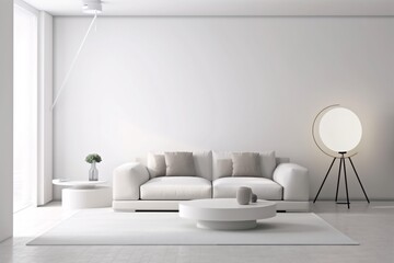interior background home green pillow wall lounge contemporary indoor trendy modern apartment living. Generative AI.