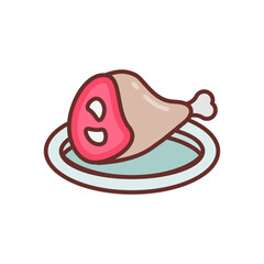 Ham icon in vector. Illustration