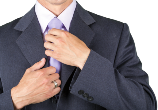 Businessman Tying his Necktie