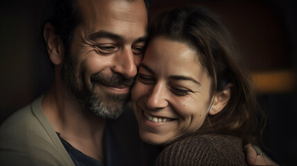 Portrait of a happy couple, Generative AI