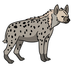 ハイエナのシンプル線画イラスト