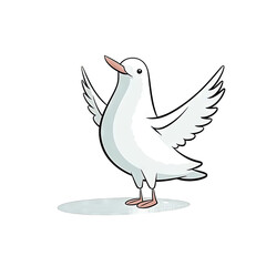 Seagull character doing acrobatics - Cartoon Illustration 2