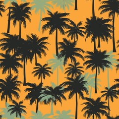 Fototapeta na wymiar Seamless Colorful Palms Pattern. Seamless pattern of botanical abstract shapes in colorful style. Add color to your digital project with our pattern!