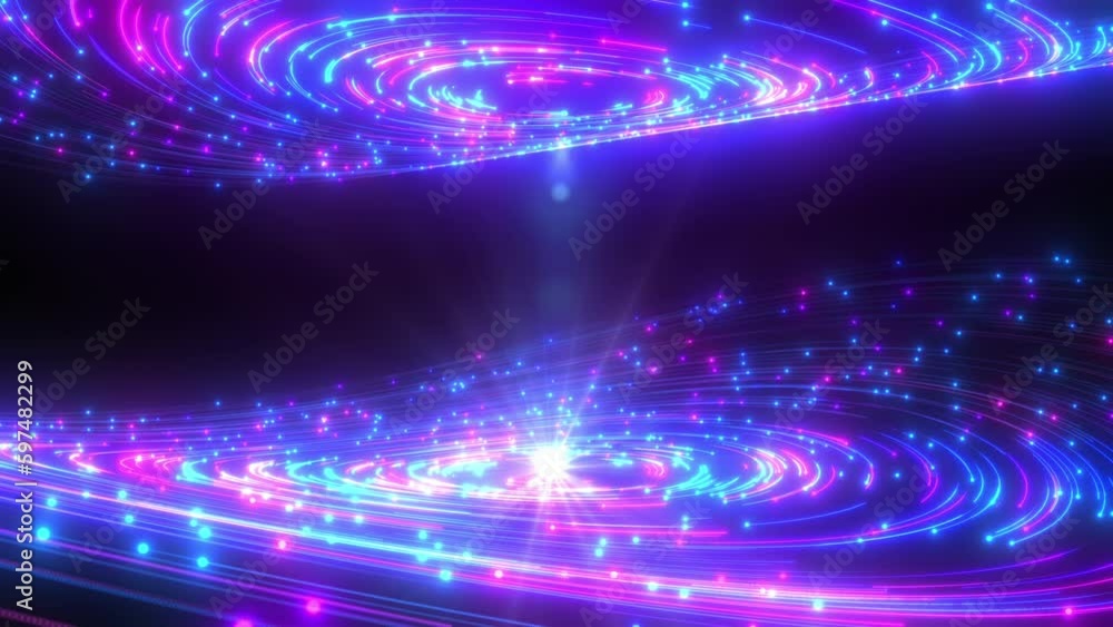 Aufkleber multicolor lines circles rotating abstract background with colors and the light shine beautifully, l