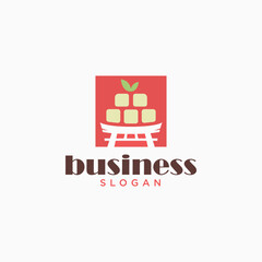 asian food logo. tofu vector design concept