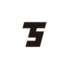 letter ts simple link geometric line logo vector