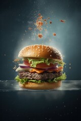 Fototapeta na wymiar big beef yummy burger isolated