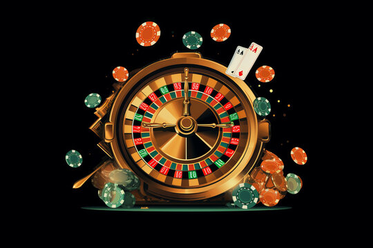 Casino roulette background. Illustration AI Generative.