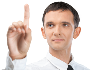 Portrait of young handsome businessman isolated on white background