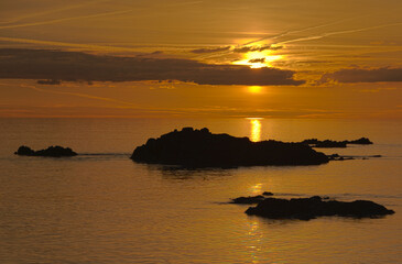 Nice sunrise in catalan coastal town
