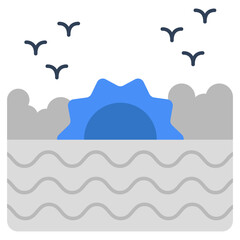 A perfect design icon of ocean sunset 