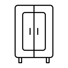 Furniture, icon set. Home interior, linear icons. Piece of furniture for the living room, bedroom, office, workplace, children's room and kitchen.