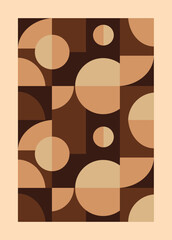 Geometric coffee pattern design. Great for mug design, corporate identity, banner, flyer. Vector drawing, design elements.