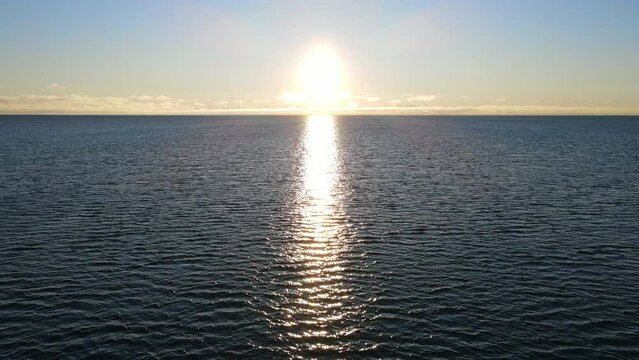 Lake Michigan - Sunrise Drone Shot