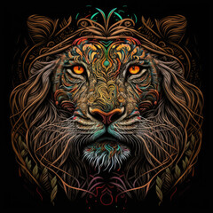 Tiger head design for tattoo or t-shirt