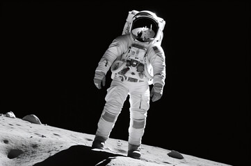 Astronaut on the moon lunar surface