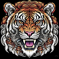 Obraz premium Tiger head design for tattoo or t-shirt