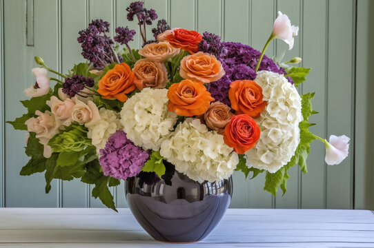 Vibrant floral arrangement in a vase